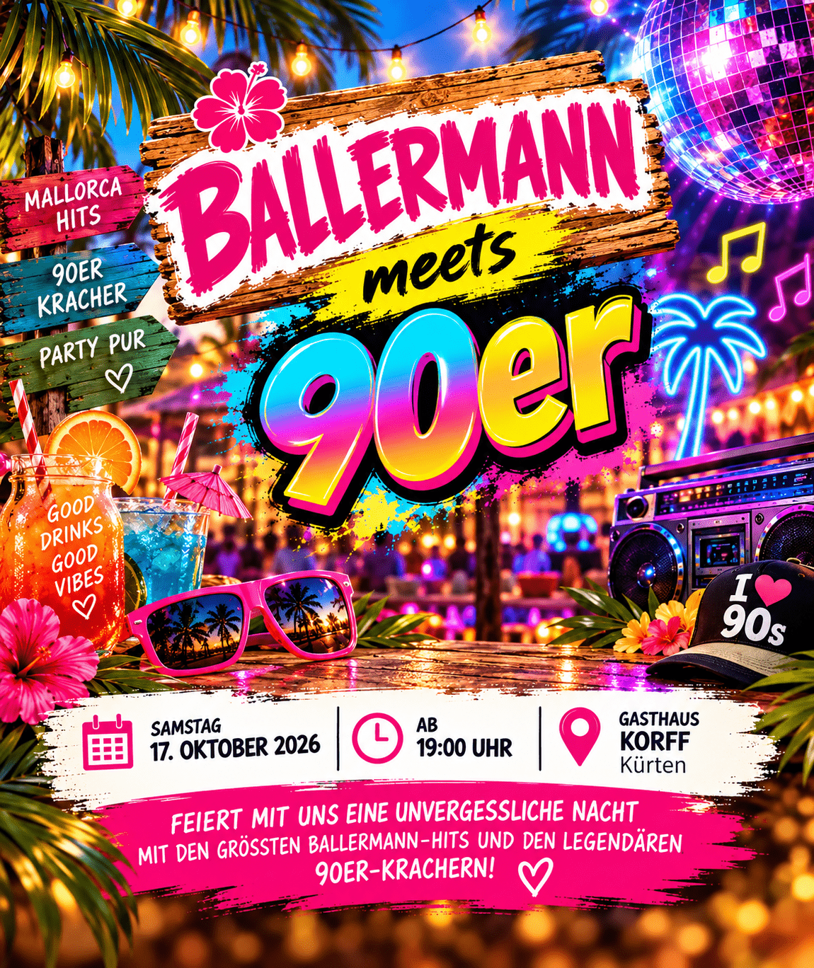 Ballermann Meets 90er Gasthaus Korff
