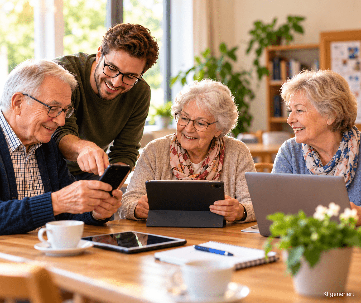 Gemeinsam Digital Lernen Am Kaffeetisch