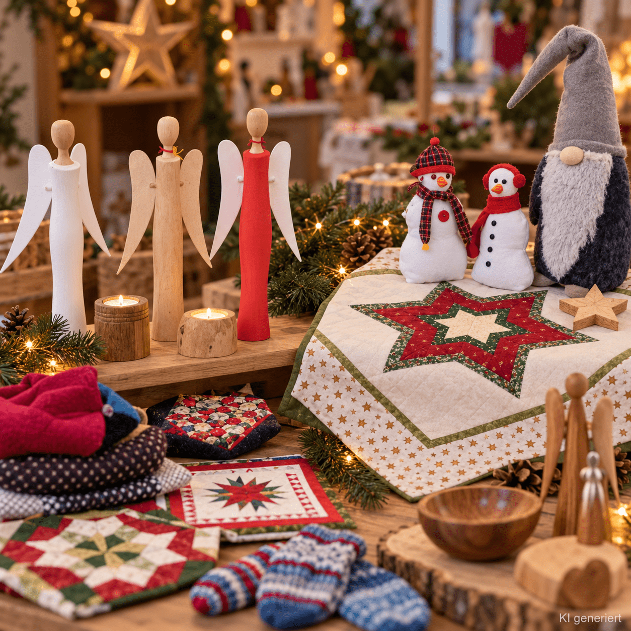 Gemütlicher Weihnachtsmarkt Mit Handwerkskunst