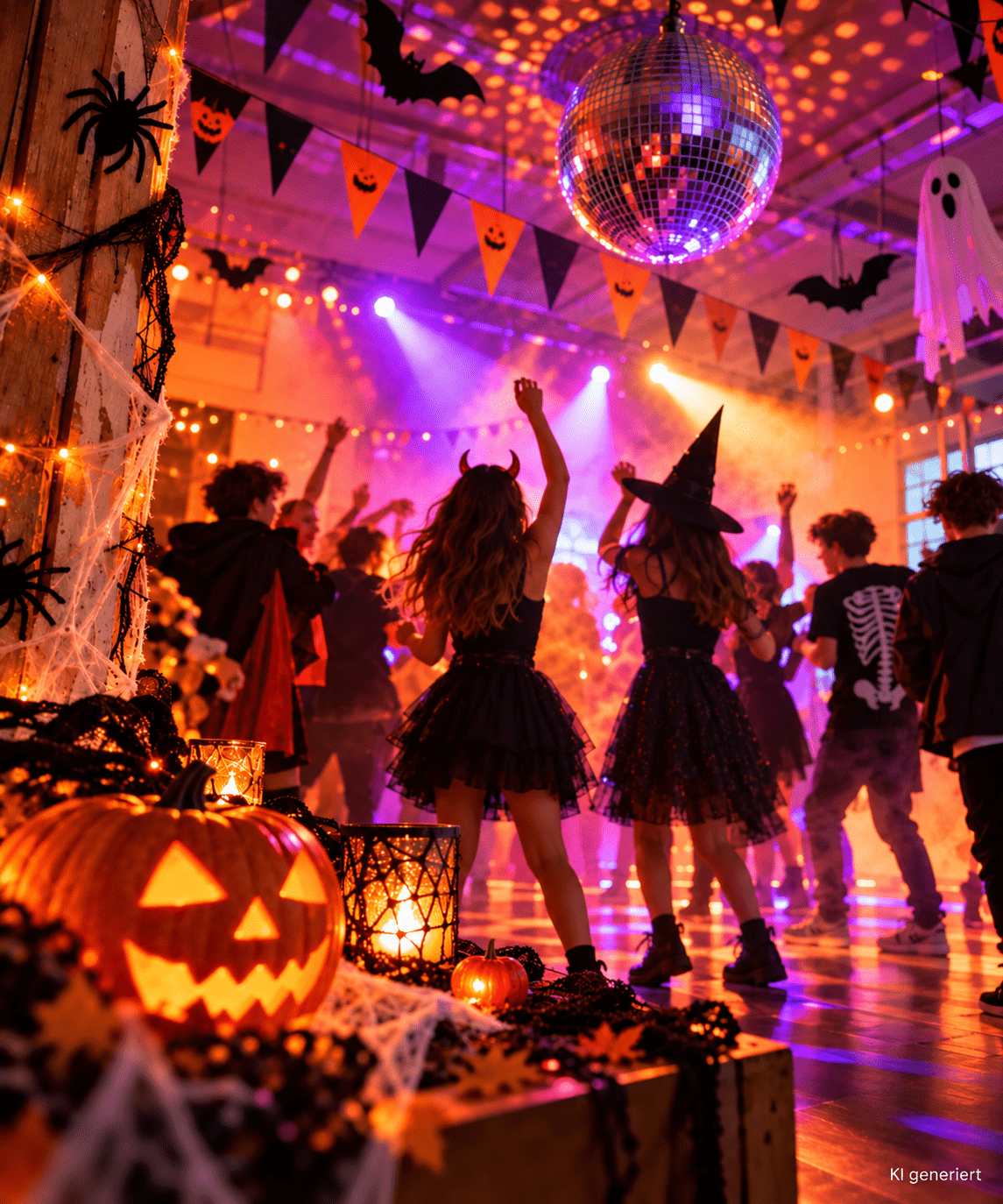 Halloween Tanzparty Mit Disco Kugel
